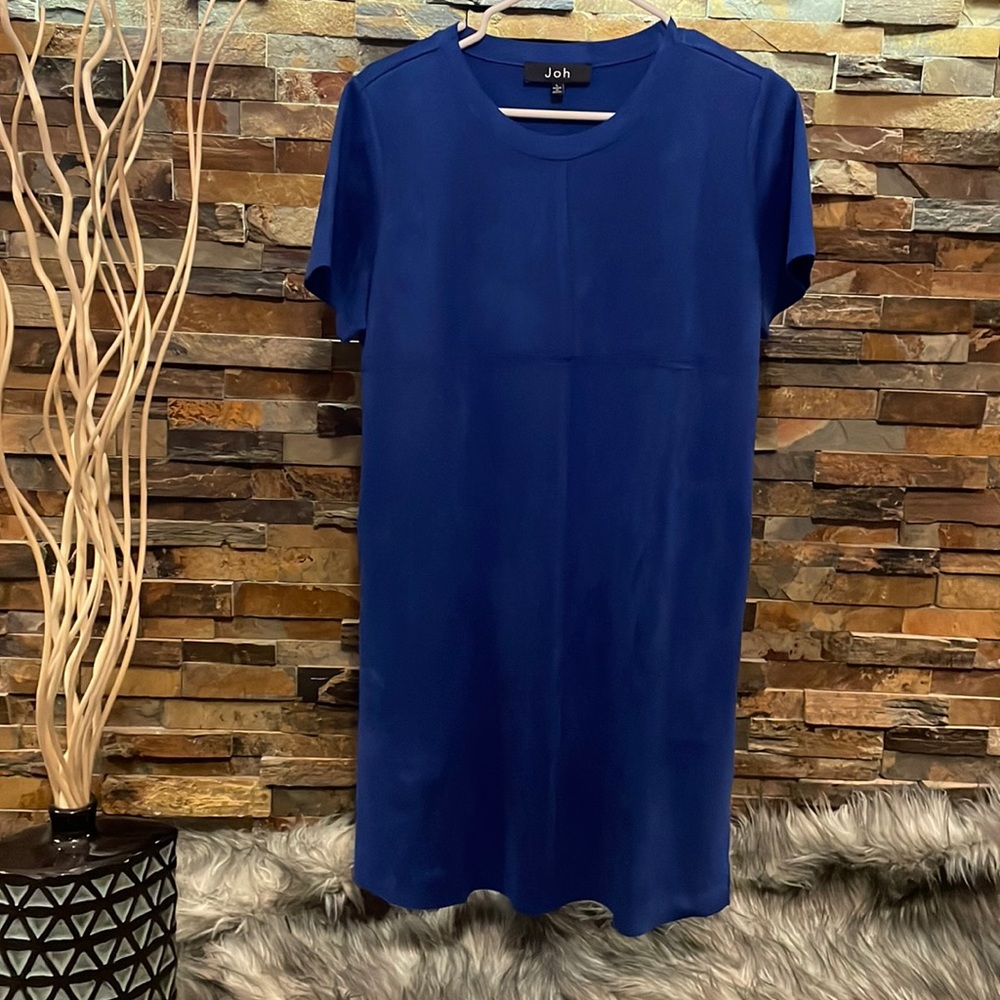 Faux suede mid length dress